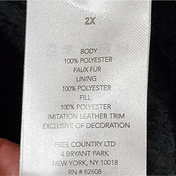 Free Country‎ black super soft fleece jacket plus size 2X new!! - Picture 6 of 8